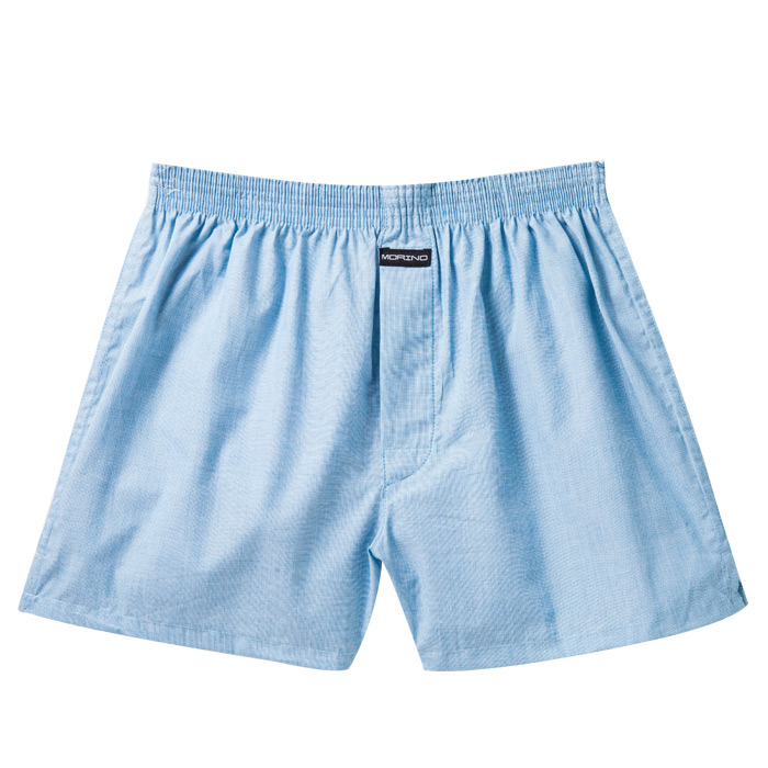 【  任选>morino耐用织带素色平口裤 水蓝】